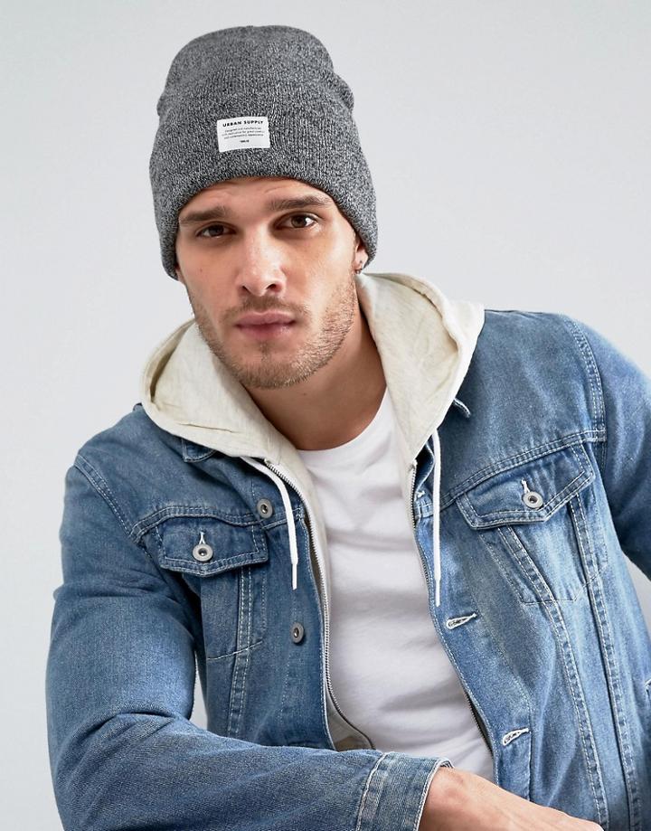 Solid Beanie In Gray - Gray