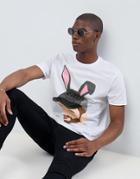 Asos Go Beyond Basic T-shirt With Bad Bunny Print - White