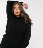 In The Style Plus X Lorna Luxe Coordinating Lullaby Ribbed Hoodie In Black