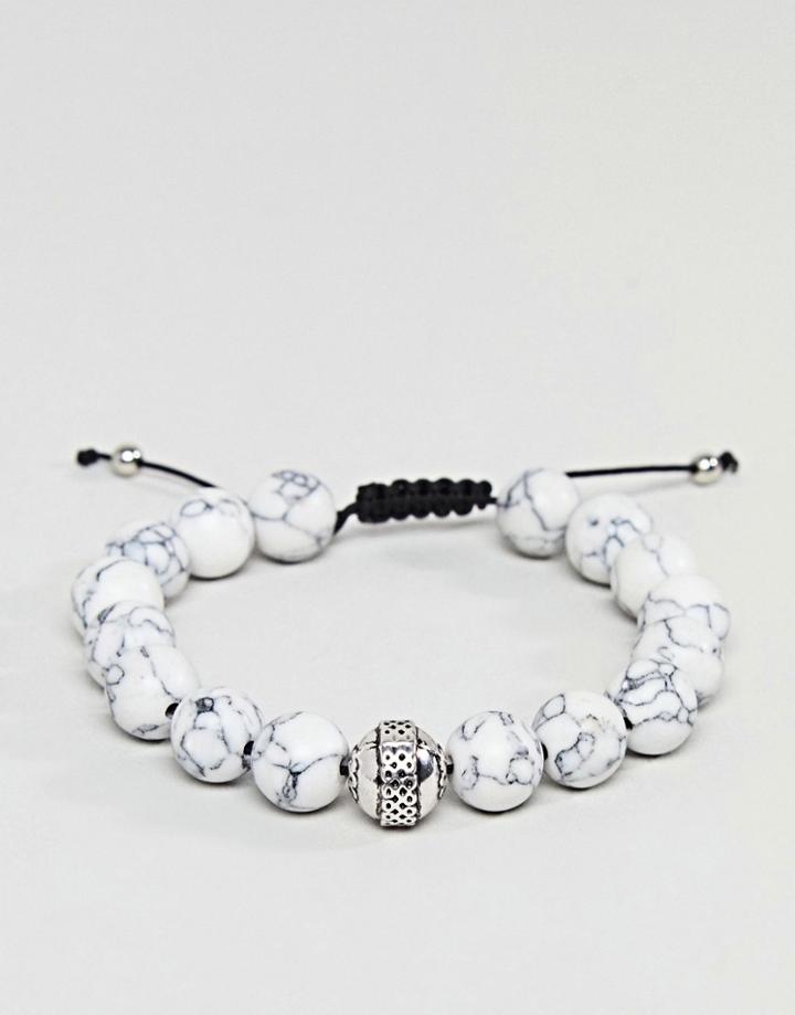 Designb White Marble Beaded Bracelet Exclusive To Asos - White