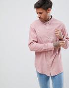 Boohooman Corduroy Shirt In Dusty Pink - Pink