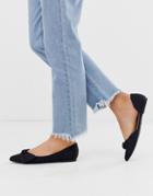 New Look Bow Detail Pump In Black - Black