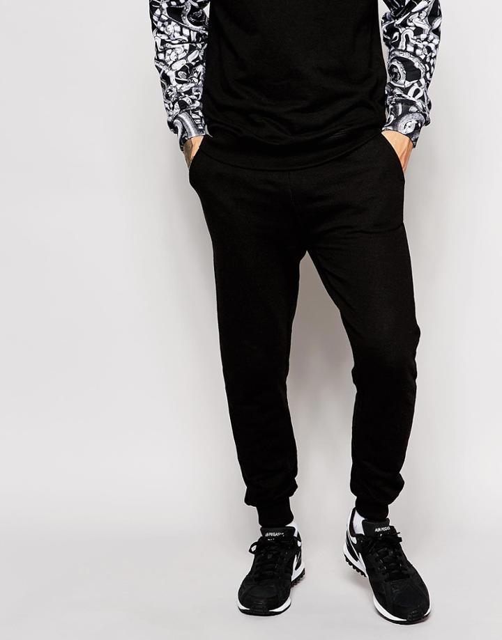 Eleven Paris X Life Is A Joke Skinny Joggers With Contrast Pocket - Black