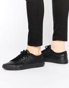 Fred Perry Black Kendrick Leather Tipped Cuff Sneakers - Black