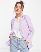 Pieces Oversized Coordinating Blazer In Lilac-purple