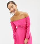 Collusion Off The Shoulder Twist Front Skater Dress - Pink