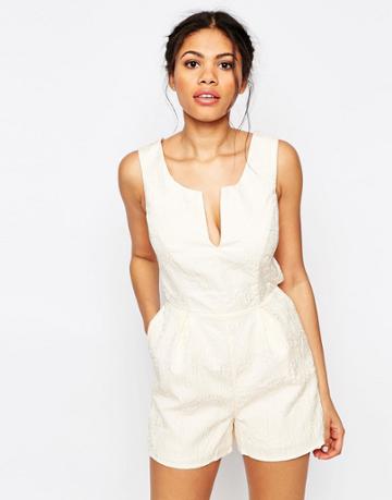 Lashes Of London Ariel Jacquard Romper - Cream