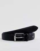 Ben Sherman Saffiano Leather Belt In Black - Black