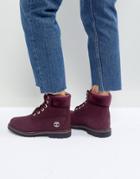 Timberland 6 Inch Premium Burgandy Lace Up Boots - Purple