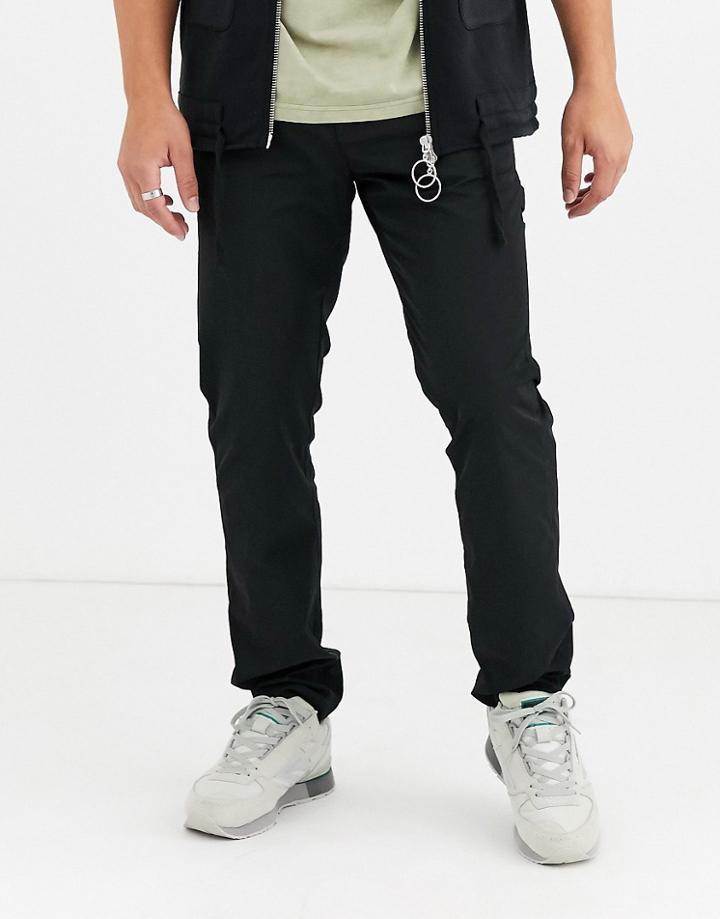 Mennace Nylon Utility Pants In Black