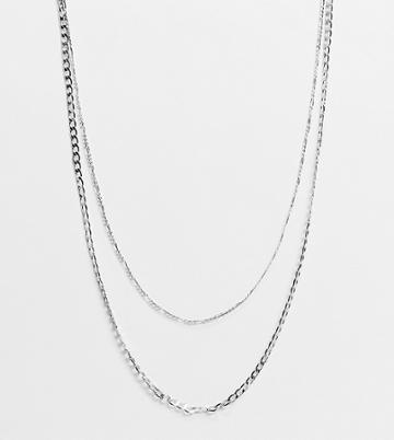 Image Gang Curve Exclusive Multirow Necklace Set In Silver Plate