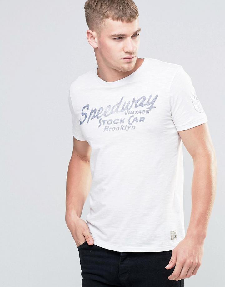 Jack & Jones Vintage Washed T-shirt With Vintage Print - White