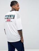 Asos Oversized T-shirt With Back Print And Mesh Sleeves - White