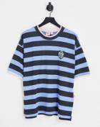 Quiksilver X Stranger Things Lenora Hills Ripper T-shirt In Blue And Black Stripe