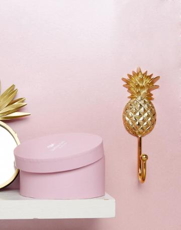 Bombay Duck Pineapple Gold Coat Hook - Multi