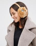 Alice Hannah Gem Fur Earmuffs - Brown