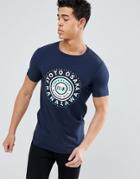 Asos Design Muscle T-shirt With Japanese Text Circle Print - Navy