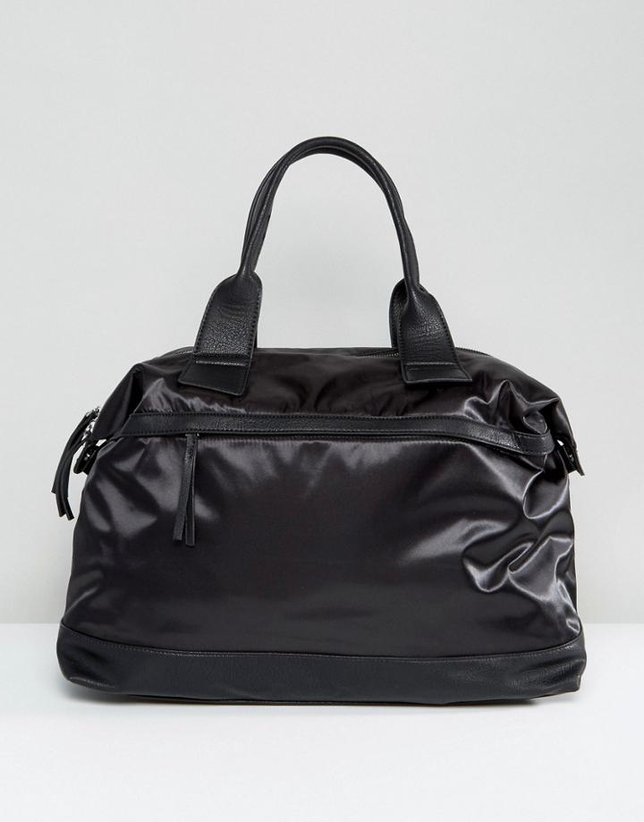 Lamoda Satin Carryall In Black - Black
