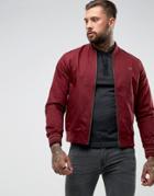 Fred Perry Tipped Bomber Jacket In Red - Red