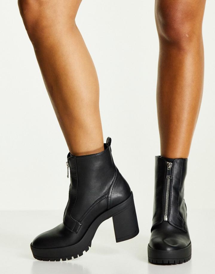 Miss Selfridge Ashley Black Zip Front Boot