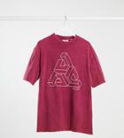 Collusion Unisex Oversized T-shirt With Print In Pink Acid Wash Pique