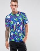 Jaded London T-shirt In Hawaiian Print - Green