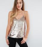 Asos Tall Sequin Cami With V-neck - Multi