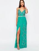 Virgos Lounge Michelle Maxi Dress With Split - Blue