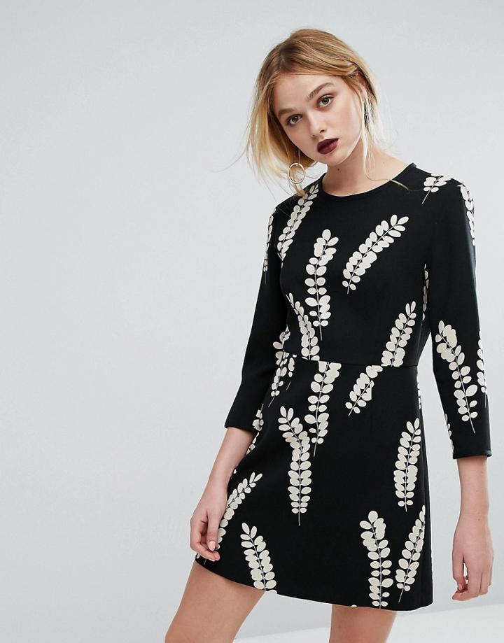 Sportmax Code Floral Stem Dress - Black