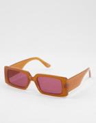 Quay Noosa Womens Cat Eye Sunglasses In Beige-brown
