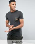 Ellesse Longline Muscle Fit T-shirt With Pocket - Green