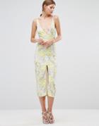 Oh My Love Split Front Midi Dress - Multi