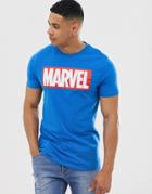 Asos Marvel T-shirt With Chest Print-blue