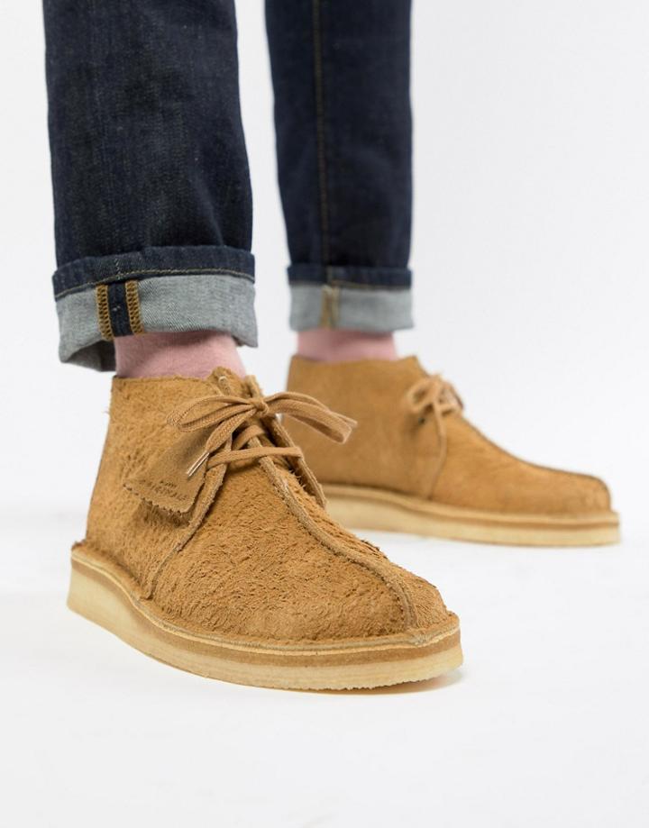 Clarks Originals Desert Trek Boots In Oak Suede - Beige