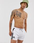 Kappa Authentic Baten Swim Short With Logo Taping In White