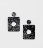 Missguided Resin Square Drop Earrings In Mono - Multi