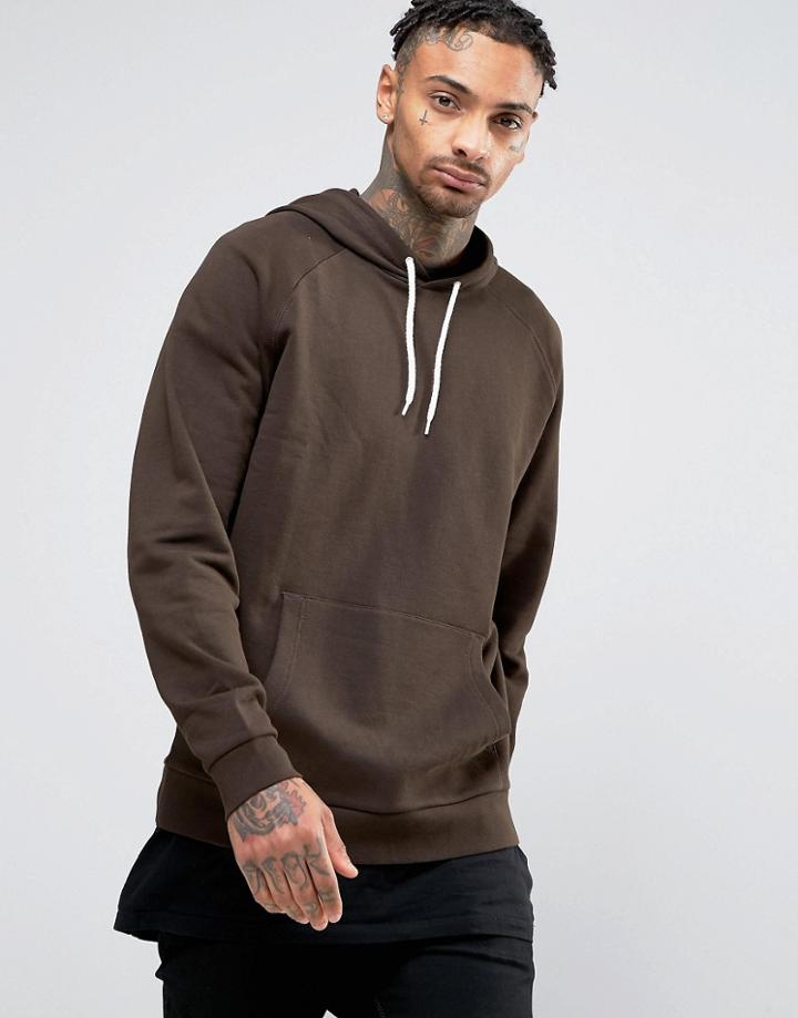 Asos Oversized Hoodie In Khaki - Green
