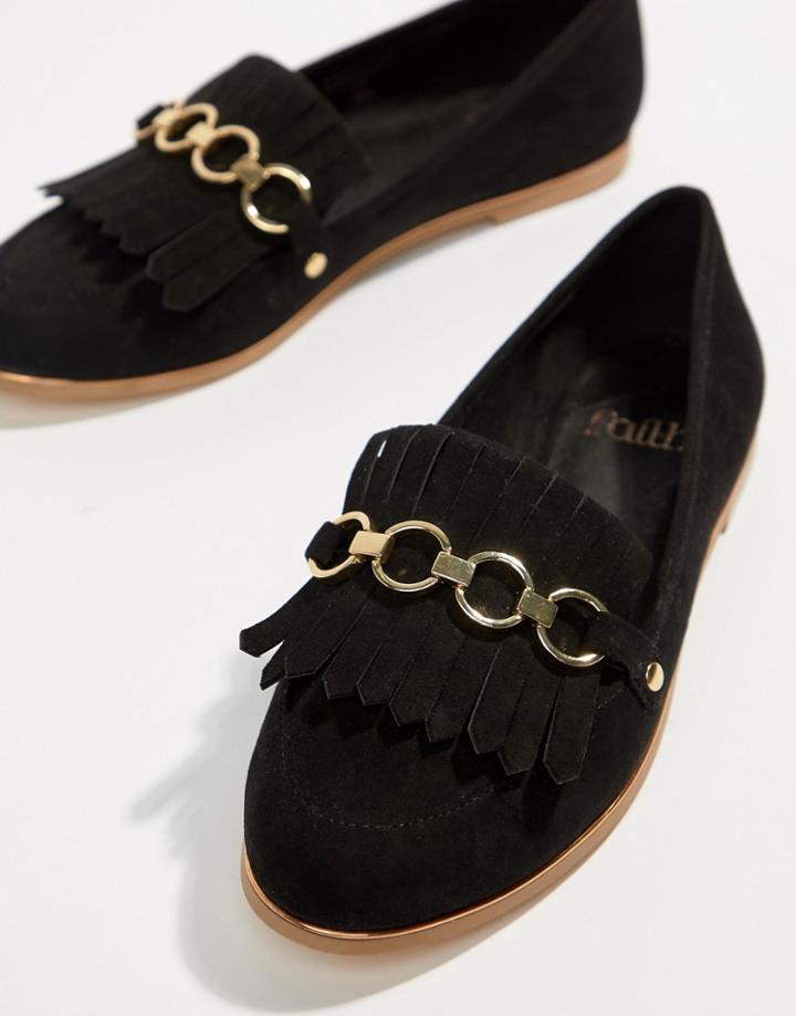 Faith Fringe Chain Loafer - Black