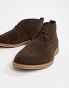 New Look Faux Suede Desert Shoe In Brown - Brown
