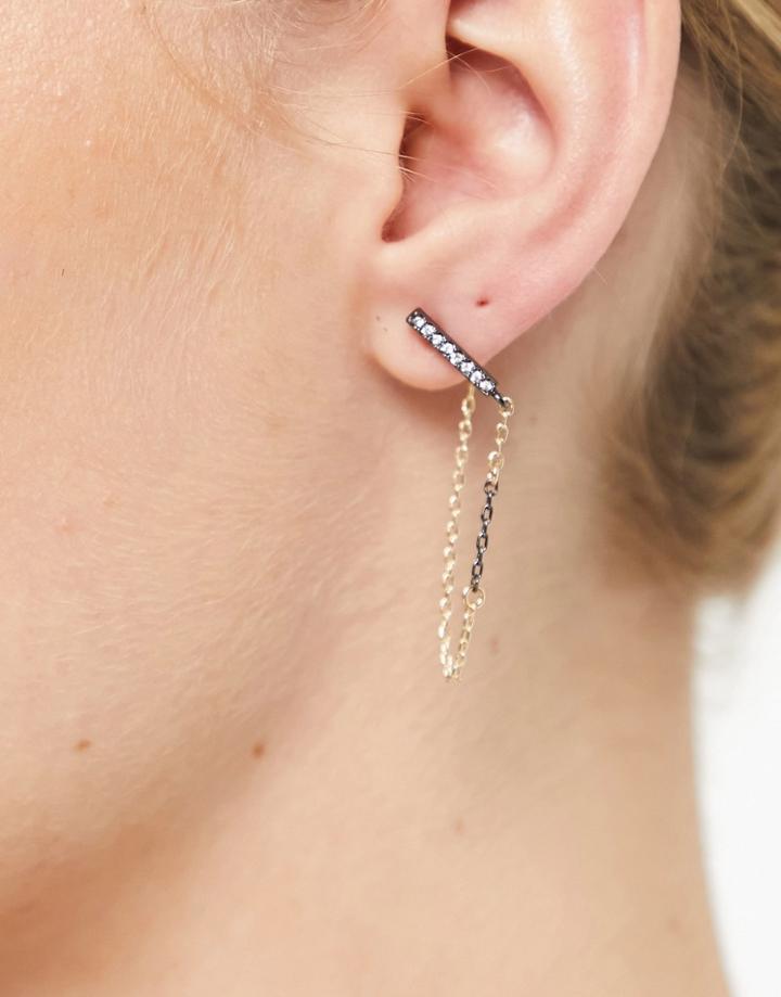 Allsaints Chain Earring Set In Multi-gold