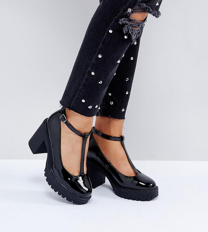 Asos Only One Wide Fit Heeled Shoes - Black