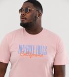 Asos Design Plus T-shirt With City Text Print - Pink