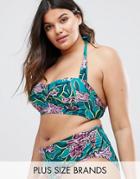 Junarose Floral Halter Bikini Top - Multi