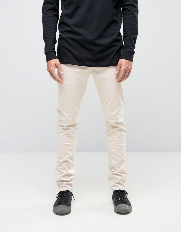 Asos Skinny Chinos In Beige - Beige