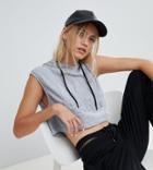 Ivy Park Cropped Hoodie With Embossed Logo - Gray