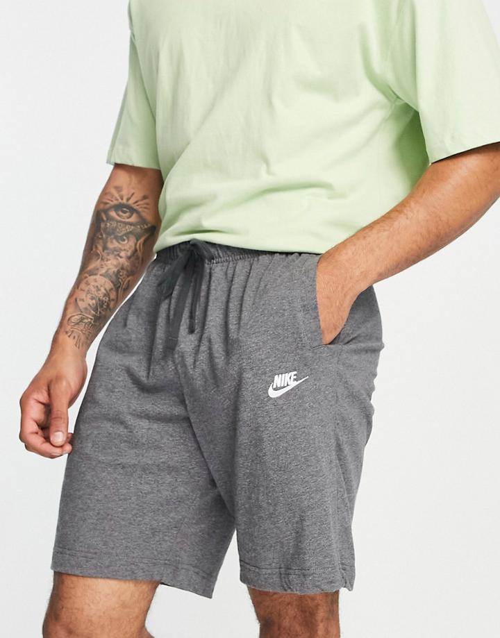 Nike Club Jersey Shorts In Charcoal Heather-gray