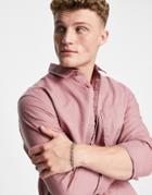 River Island Long Sleeve Linen Shirt In Pink