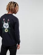 Ripndip Pineapple Back Print Long Sleeve T-shirt In Black - Black