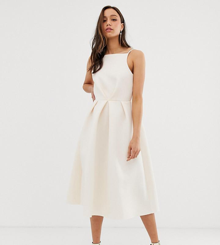 Asos Design Tall Bow Back Midi Prom Dress - Pink