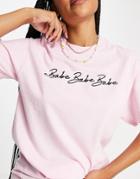 Heartbreak Babe Slogan T-shirt-pink